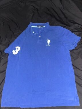 U.S. Polo Assn. Bright Blue Short-Sleeve Polo with White Logo